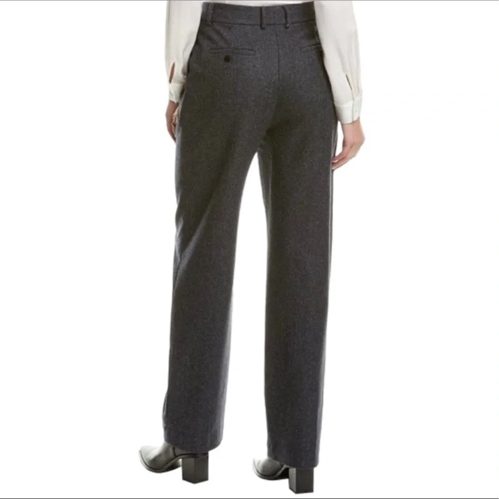 Theory Wool Blend Rumi Gray Pleat Front Wide Leg Trouser Pants sz.00 NWT